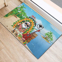 Hawaii Golf Christmas Rubber Doormat Mele Kalikimaka Funny Golfer Santa - Polynesian Pride