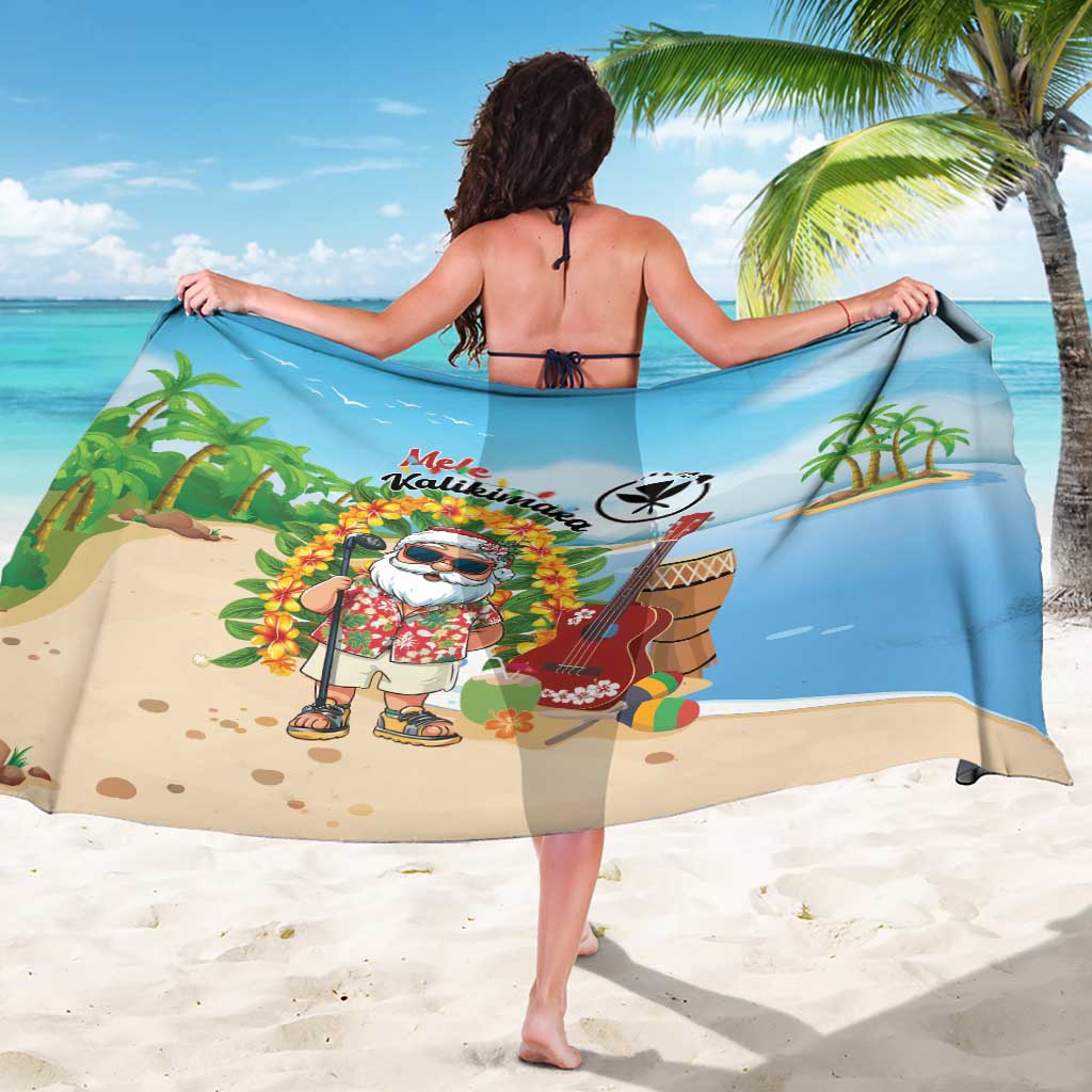 Hawaii Golf Christmas Sarong Mele Kalikimaka Funny Golfer Santa - Polynesian Pride