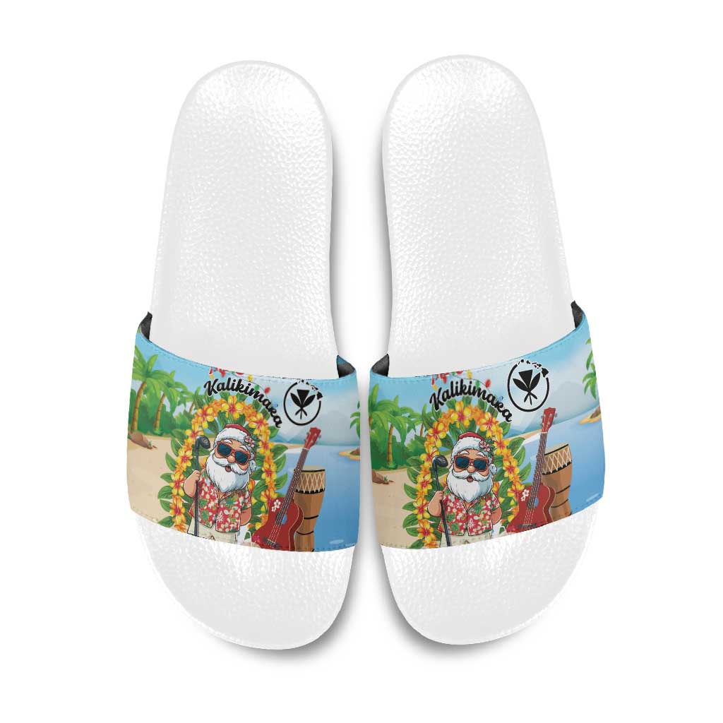 Hawaii Golf Christmas Slide Sandals Mele Kalikimaka Funny Golfer Santa - Polynesian Pride