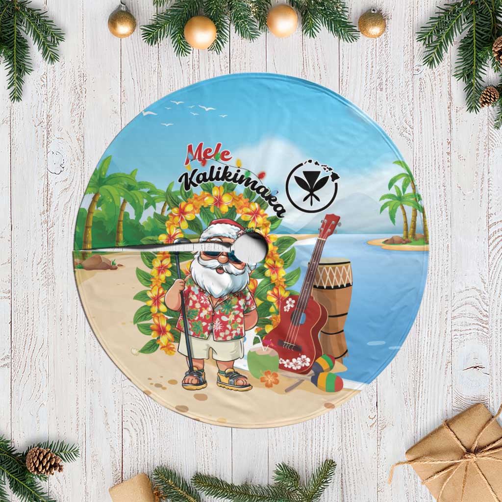 Hawaii Golf Christmas Tree Skirt Mele Kalikimaka Funny Golfer Santa - Polynesian Pride