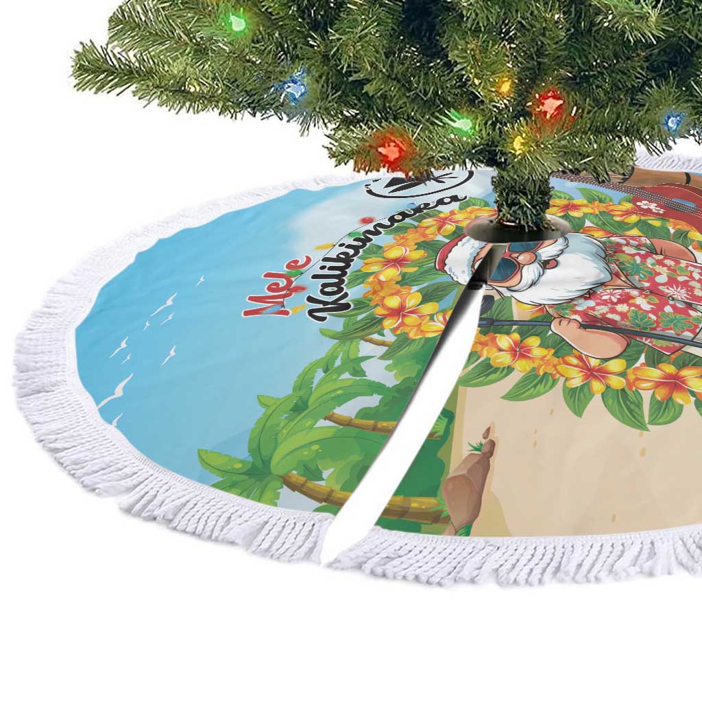 Hawaii Golf Christmas Tree Skirt Mele Kalikimaka Funny Golfer Santa - Polynesian Pride