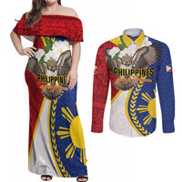 Personalized Philippines Couples Matching Off Shoulder Maxi Dress and Long Sleeve Button Shirt Filipino Araw ng Kalayaan