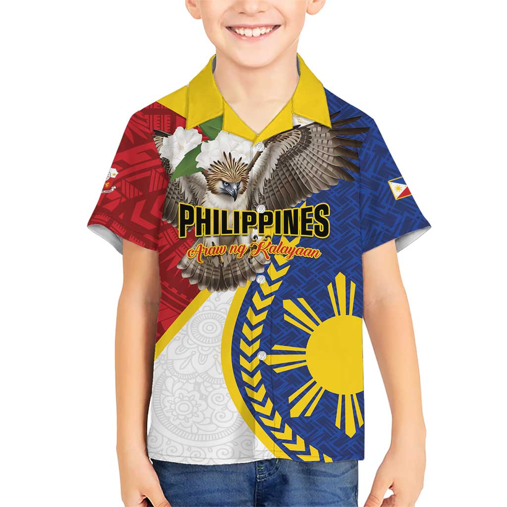 Personalized Philippines Family Matching Tank Maxi Dress and Hawaiian Shirt Filipino Araw ng Kalayaan LT01 Son's Shirt Multicolor - Polynesian Pride