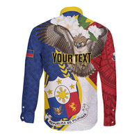Personalized Philippines Long Sleeve Button Shirt Filipino Araw ng Kalayaan