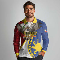 Personalized Philippines Long Sleeve Polo Shirt Filipino Araw ng Kalayaan