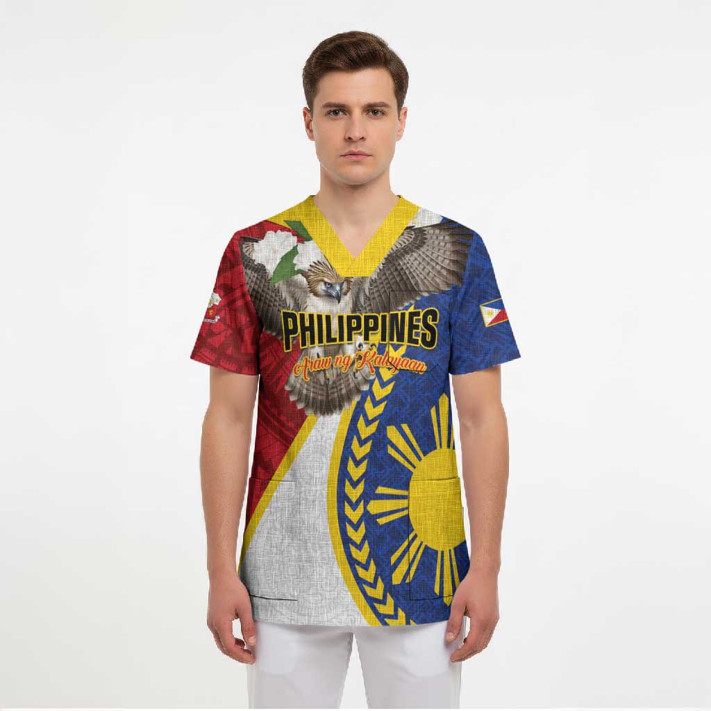 Personalized Philippines Scrub Top Filipino Araw ng Kalayaan
