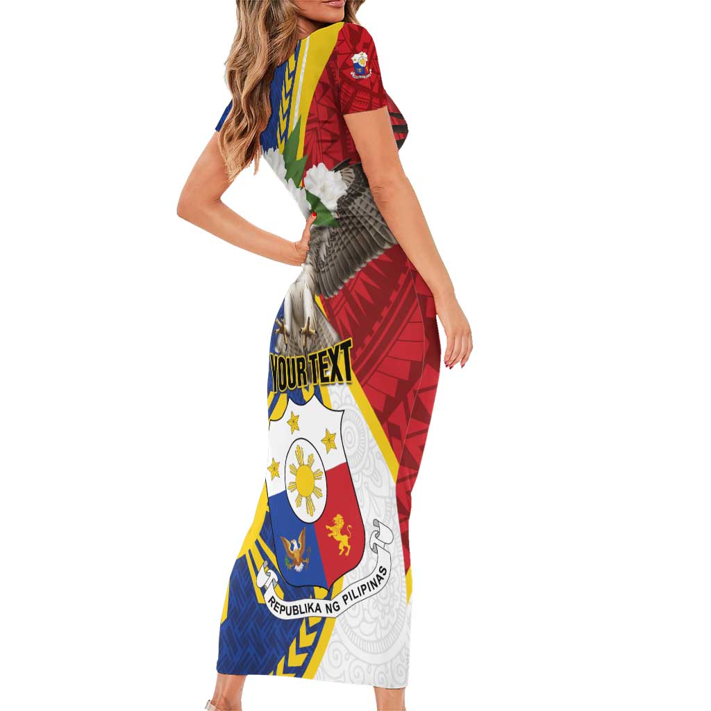 Personalized Philippines Short Sleeve Bodycon Dress Filipino Araw ng Kalayaan