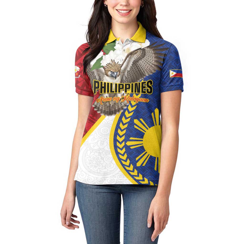 Personalized Philippines Women Polo Shirt Filipino Araw ng Kalayaan