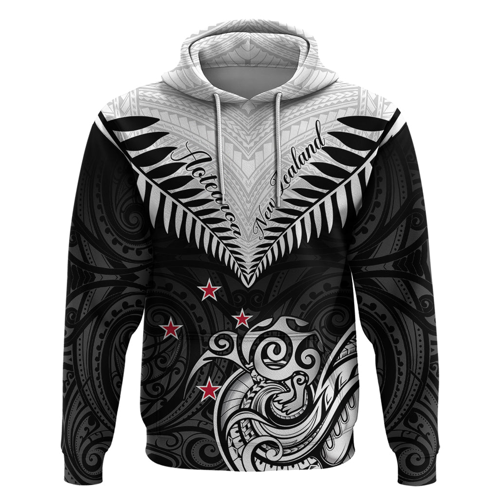 New Zealand Hoodie Aotearoa Maori Kiwi Black Fern LT01 Black - Polynesian Pride