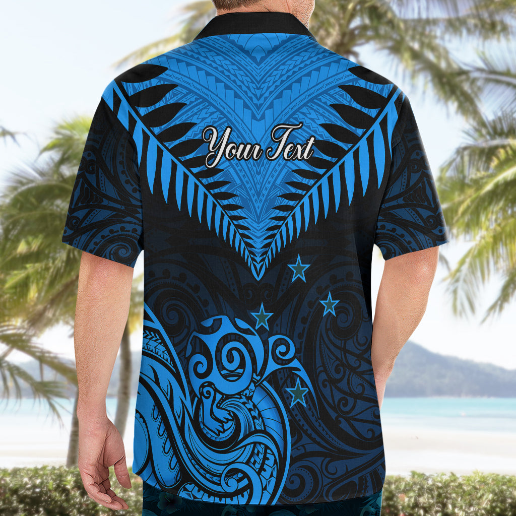 Personalised New Zealand Hawaiian Shirt Aotearoa Blue Maori Kiwi Blue Fern LT01 - Polynesian Pride