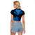 Personalised New Zealand Raglan Cropped T Shirt Aotearoa Blue Maori Kiwi Blue Fern LT01 - Polynesian Pride