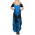 Personalised New Zealand Summer Maxi Dress Aotearoa Blue Maori Kiwi Blue Fern LT01 - Polynesian Pride