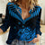 Personalised New Zealand Women Casual Shirt Aotearoa Blue Maori Kiwi Blue Fern LT01 Female Blue - Polynesian Pride