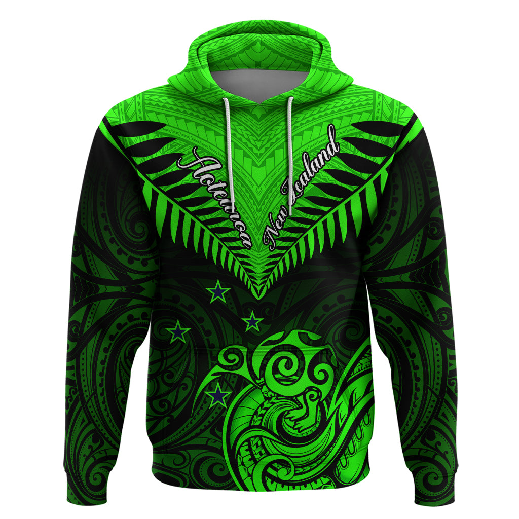 Personalised New Zealand Hoodie Aotearoa Maori Kiwi Green Fern LT01 Green - Polynesian Pride