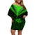 Personalised New Zealand Off Shoulder Short Dress Aotearoa Maori Kiwi Green Fern LT01 Women Green - Polynesian Pride