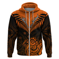 Personalised New Zealand Hoodie Aotearoa Maori Kiwi Orange Fern LT01 - Polynesian Pride