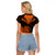 Personalised New Zealand Raglan Cropped T Shirt Aotearoa Maori Kiwi Orange Fern LT01 - Polynesian Pride
