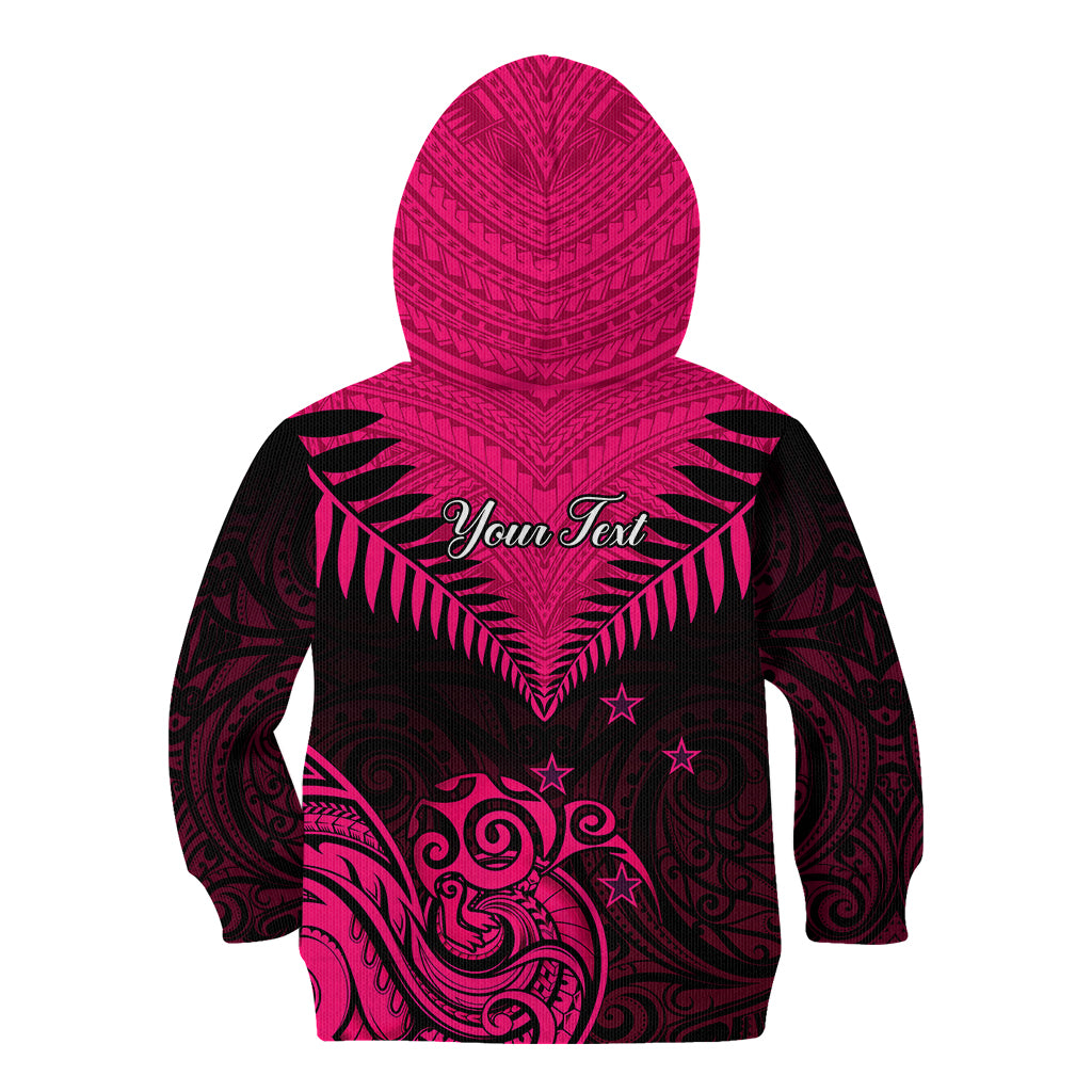 Personalised Aotearoa Kid Hoodie Maori Kiwi Pink Fern LT01 - Polynesian Pride