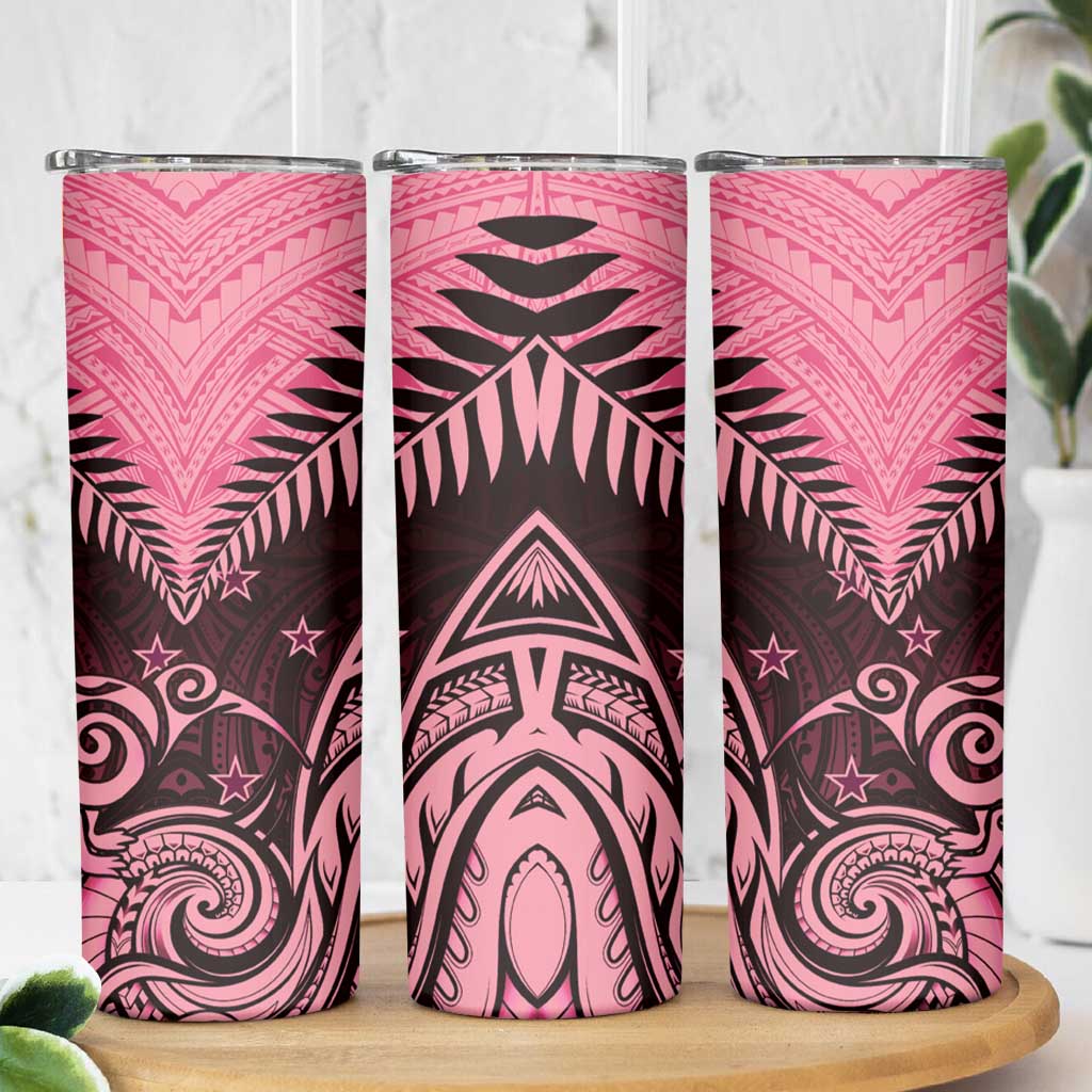 Aotearoa Skinny Tumbler Maori Kiwi Pink Fern
