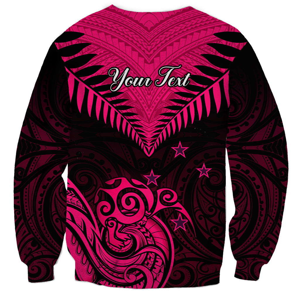 Personalised Aotearoa Sweatshirt Maori Kiwi Pink Fern LT01 - Polynesian Pride