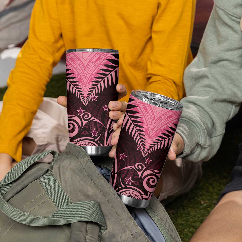 Aotearoa Tumbler Cup Maori Kiwi Pink Fern