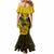 Personalised Aotearoa Mermaid Dress Maori Kiwi Yellow Fern LT01 - Polynesian Pride