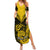 Personalised Aotearoa Summer Maxi Dress Maori Kiwi Yellow Fern LT01 Women Yellow - Polynesian Pride