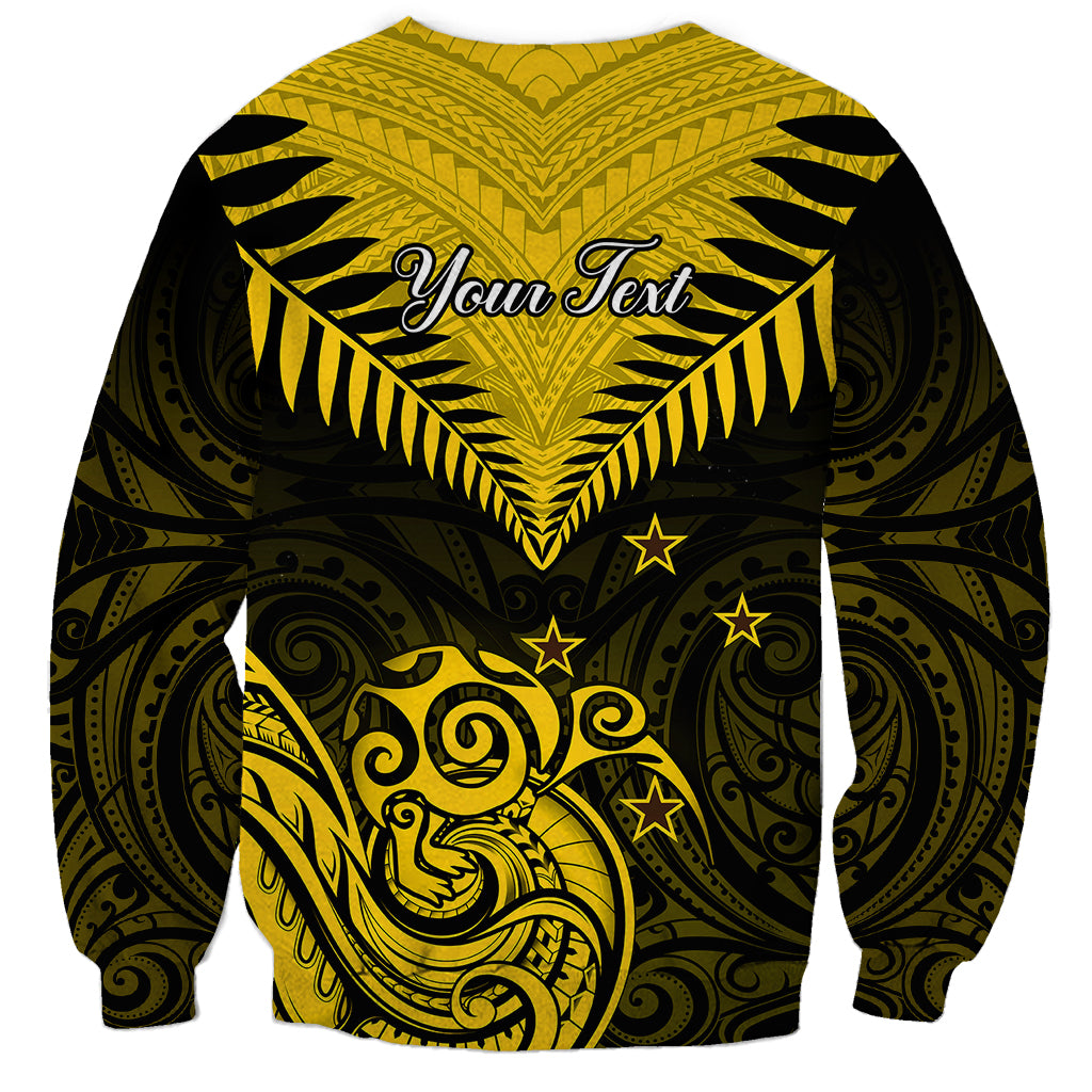 Personalised Aotearoa Sweatshirt Maori Kiwi Yellow Fern LT01 - Polynesian Pride