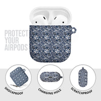 Hibiscus Bloom Island Tribal Waves AirPods Case Blue Polynesian Pattern LT01 - Polynesian Pride