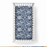 Hibiscus Bloom Island Tribal Waves Baby Bed Cover Blue Polynesian Pattern LT01 28 × 52 in Blue - Polynesian Pride