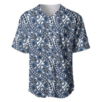 Hibiscus Bloom Island Tribal Waves Baseball Jersey Blue Polynesian Pattern LT01 Blue - Polynesian Pride