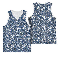 Hibiscus Bloom Island Tribal Waves Basketball Jersey Blue Polynesian Pattern LT01 - Polynesian Pride
