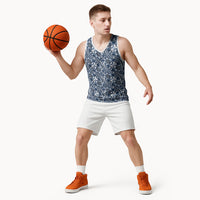 Hibiscus Bloom Island Tribal Waves Basketball Jersey Blue Polynesian Pattern LT01 - Polynesian Pride