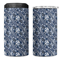 Hibiscus Bloom Island Tribal Waves 4 in 1 Can Cooler Tumbler Blue Polynesian Pattern LT01 One Size: 16 oz Blue - Polynesian Pride