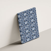 Hibiscus Bloom Island Tribal Waves Canvas Wall Art Blue Polynesian Pattern LT01 - Polynesian Pride