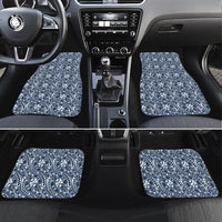 Hibiscus Bloom Island Tribal Waves Car Mats Blue Polynesian Pattern LT01 Set 4pcs Blue - Polynesian Pride