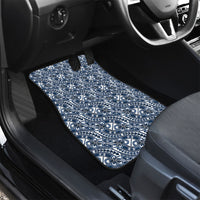 Hibiscus Bloom Island Tribal Waves Car Mats Blue Polynesian Pattern LT01 - Polynesian Pride