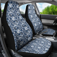 Hibiscus Bloom Island Tribal Waves Car Seat Cover Blue Polynesian Pattern LT01 - Polynesian Pride