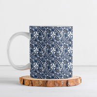 Hibiscus Bloom Island Tribal Waves Ceramic Mug Blue Polynesian Pattern LT01 Blue - Polynesian Pride