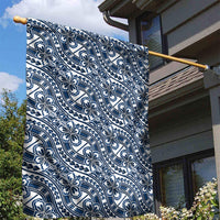 Hibiscus Bloom Island Tribal Waves Garden Flag Blue Polynesian Pattern LT01 - Polynesian Pride