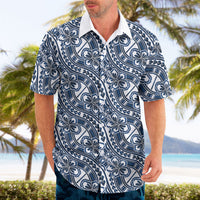 Hibiscus Bloom Island Tribal Waves Hawaiian Shirt Blue Polynesian Pattern LT01 - Polynesian Pride