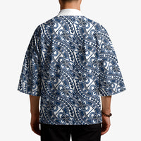 Hibiscus Bloom Island Tribal Waves Kimono Blue Polynesian Pattern LT01 - Polynesian Pride