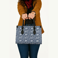 Hibiscus Bloom Island Tribal Waves Leather Bag Blue Polynesian Pattern LT01 - Polynesian Pride