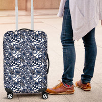 Hibiscus Bloom Island Tribal Waves Luggage Cover Blue Polynesian Pattern LT01 Blue - Polynesian Pride