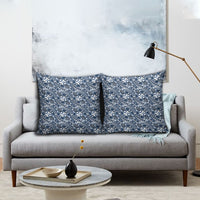 Hibiscus Bloom Island Tribal Waves Pillow Cover Blue Polynesian Pattern LT01 - Polynesian Pride
