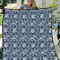 Hibiscus Bloom Island Tribal Waves Quilt Blue Polynesian Pattern LT01 Blue - Polynesian Pride