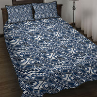 Hibiscus Bloom Island Tribal Waves Quilt Bed Set Blue Polynesian Pattern LT01 Blue - Polynesian Pride