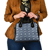 Hibiscus Bloom Island Tribal Waves Shoulder Handbag Blue Polynesian Pattern LT01 - Polynesian Pride