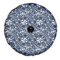 Hibiscus Bloom Island Tribal Waves Spare Tire Cover Blue Polynesian Pattern LT01 - Polynesian Pride