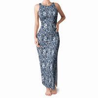 Hibiscus Bloom Island Tribal Waves Tank Maxi Dress Blue Polynesian Pattern LT01 Women Blue - Polynesian Pride